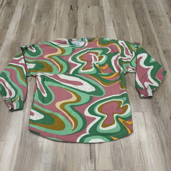 DISNEY  SWIRL PINK, GREEN, WHITE, & ORANGE SPIRIT JERSEY:  Medium M - Picture 1 of 7